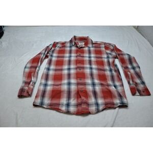 Wrangler Jeans Co Shirt Mens Medium Red Blue Plaid Button Down Casual Western